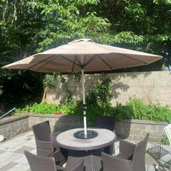 Premium 4-Seater Rattan Garden Dining Set with Par