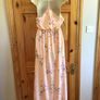 Ladies Peach Floral maxi dress W/ side slits size M 12 includes postage Image 6