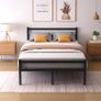 Double Bed Frames with Headboard 4ft6 Black Metal Double Bed Frame Image 2