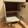 White Storage Unit with Wheels Image 3