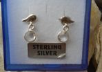Sterling Silver Angel Wing earrings, Stud  earrings, Clear Quartz, Gift. Confirmation gift