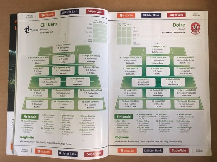 23rd July 2011 GAA (Gaelic Football) Programme. Kildare V Derry & Down V Cork @ Croke Park
