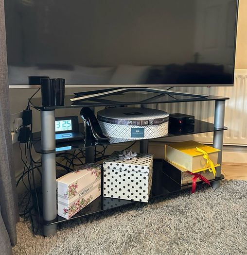 Glass TV stand