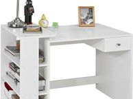 main image for ad Office Desk white with storage shelves and drawer