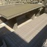10 seater rattan garden set with dark navy cushions Image 9