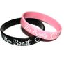 Silicone wristband for couple x2 pink and black Image 2