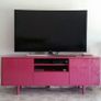 Mostrop Ikea TV stand unit cabinet vtg Pink Rose glass shine unit ps Image 3