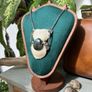 1 Soldered Taurus Bull Disc Bones with a Flashy Blue Labradorite Crystal Pendant Talisman Witchy Spiritual Amulet Image 5