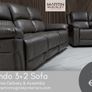 New Nando 3+2 Full Recliner Suede Fabric Grey Image 4