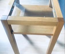 Glass Lamp Table with storage