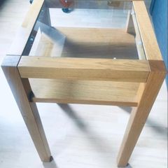 Glass Lamp Table with storage