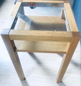 Glass Lamp Table with storage