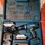 Makita HP457D 18v 1.5Ah Combi Battery Drill With 2 Batteries, Charger & 70pcs Accessories As New As Seen  In Photos Image 2
