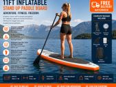 1ft Inflatable Stand Up Paddle Board with Double Chamber Safety System
