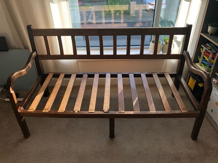 Solid Wood Bench with a cushion