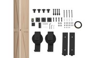 5ft Bi-Folding Sliding Barn Door Hardware Kit - Black