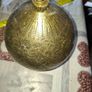 Rare Antique Brass or Bronze Hand Engraved Holy Water Vessel or Vase. around 19th Century. Great Antique Decor for Collector or your home Image 6