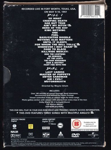 Metallica Cunning Stunts 2-disc Music DVD