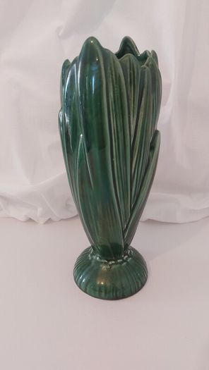 Fabulous Vintage SylvaC Art Deco Tall Hyacinth Vase, Shape #2452 in the Lovely, Popular but Less Common Green Glaze, Excellent Condition