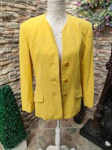 Yellow Cashmere Wool Blend Blazer by Mondi vintage 80s 90s