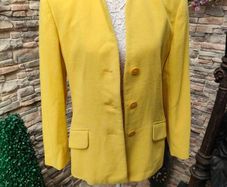 Yellow Cashmere Wool Blend Blazer by Mondi vintage 80s 90s
