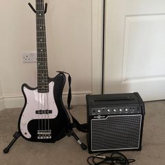 Bass guitar and amp