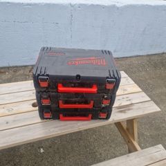 3 empty boxs from tools