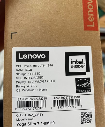 Lenovo Yoga Slim 7i - New - Intel Ultra, 16gb, 1tb