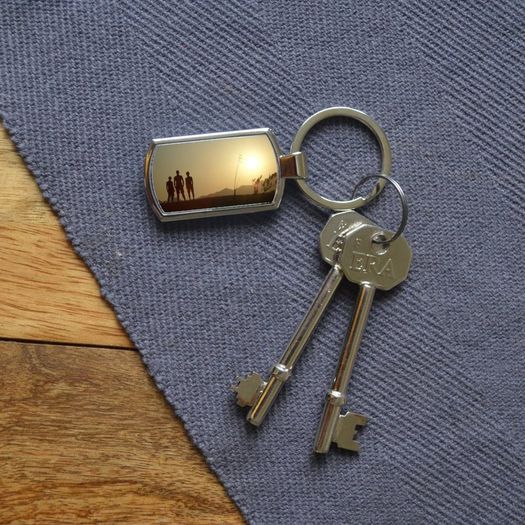 Personalised Rectangular Metal Photo Keyring