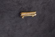 Vintage Gold Tone Brooch with Clear Stone Accents