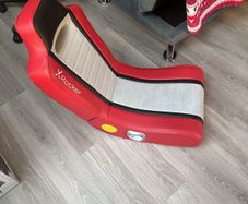 X Rocker Floor Gaming Chair Foldable Red White Black