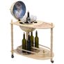 Freestanding Globe Bar Wind Stand Eucalyptus Wood Green Image 7