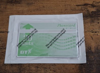 UK BT Definite Phonecard 20 Units, mint in wrapper - free standard postage