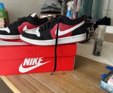 black and red Nike Air Jordan size UK 4