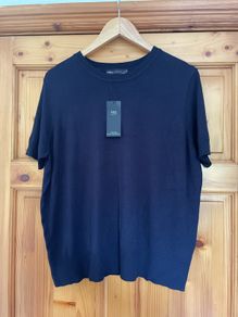 M&S Collection knitwear lightweight navy top - New