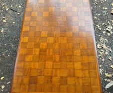 Mid-Century Teak Parquet/Checkerboard Coffee Table ((970s) 84cm