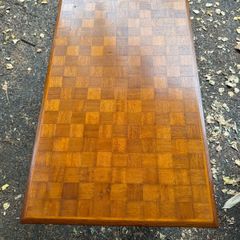 Mid-Century Teak Parquet/Checkerboard Coffee Table ((970s) 84cm
