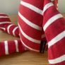 Polarn O Pyret POP soft rabbit toy red and white classic stripes Image 3