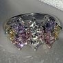 Vintage Sterling Silver Multi-Coloured Sapphire Cluster Image 5