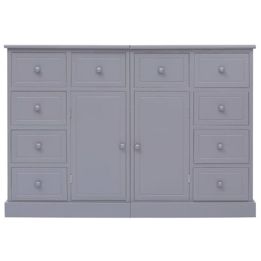 Sideboard with 10 Drawers Grey 113x30x79 cm Wood