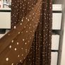 H&M premium chocolate brown &white spot pleat skirt Image 2