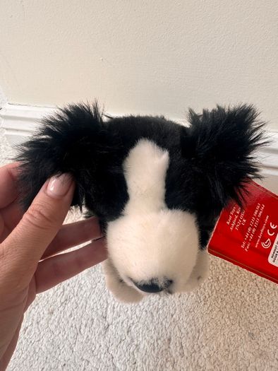 Keel Toys Jessie Border Collie Black White Dog Soft Plush approx. 25 cm. Blue Collar Used Please see photos
