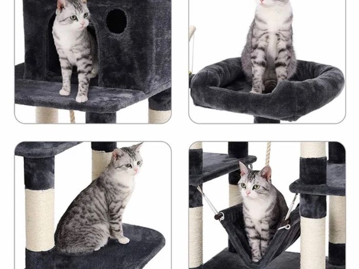 146cm Velvet Cat Tree Scratcher Post (FREE P&P)