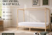 Kids Football Goal Bed with Mattress  90 x 200 Pine Wood