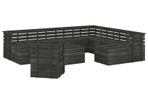 12 Piece Garden Pallet Lounge Set Solid Pinewood Dark Grey