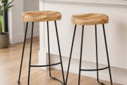 Set of 2 Bar Chair Brown and Black