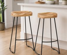 Set of 2 Bar Chair Brown and Black