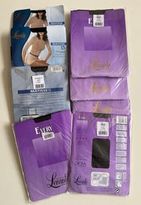 Bundle of 8 Pairs of Plus Size Italian Levante BlackTights