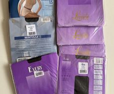 Bundle of 8 Pairs of Plus Size Italian Levante BlackTights