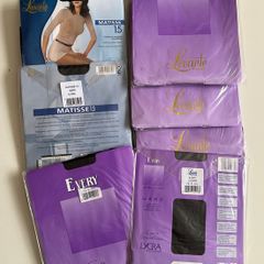 Bundle of 8 Pairs of Plus Size Italian Levante BlackTights